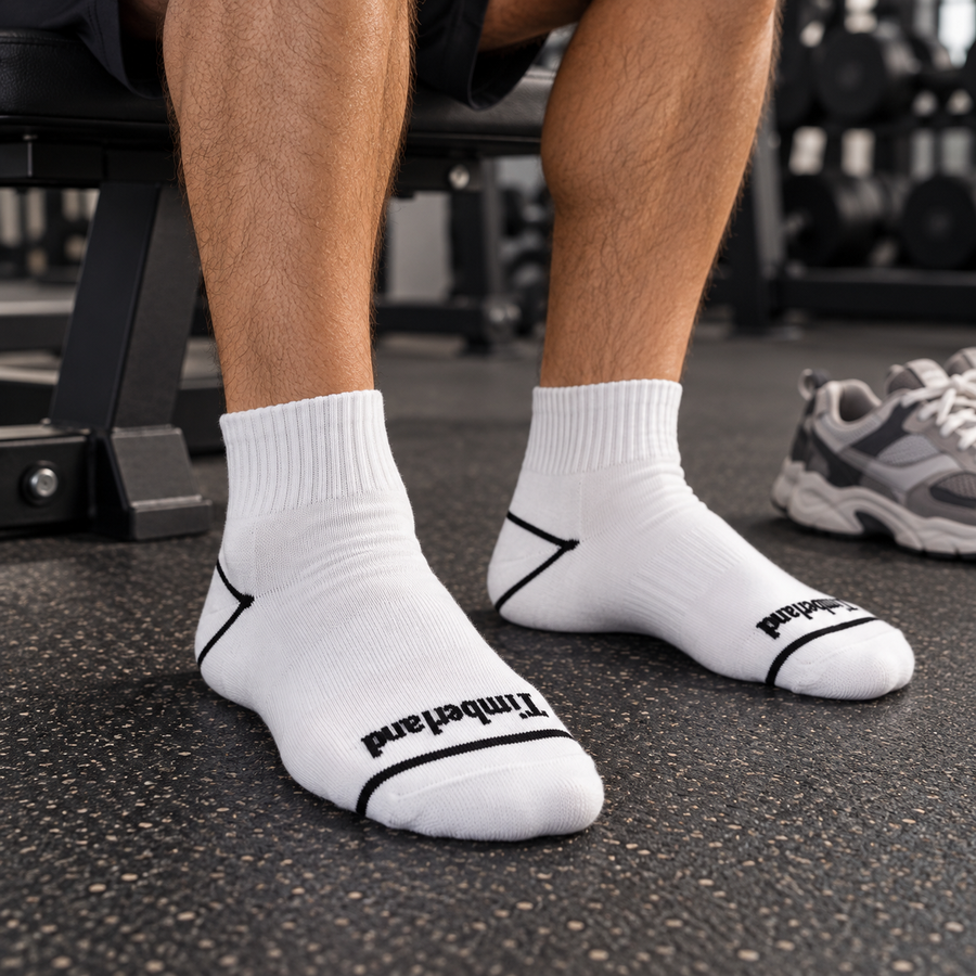 Timberland White Ankle Socks Set of 3