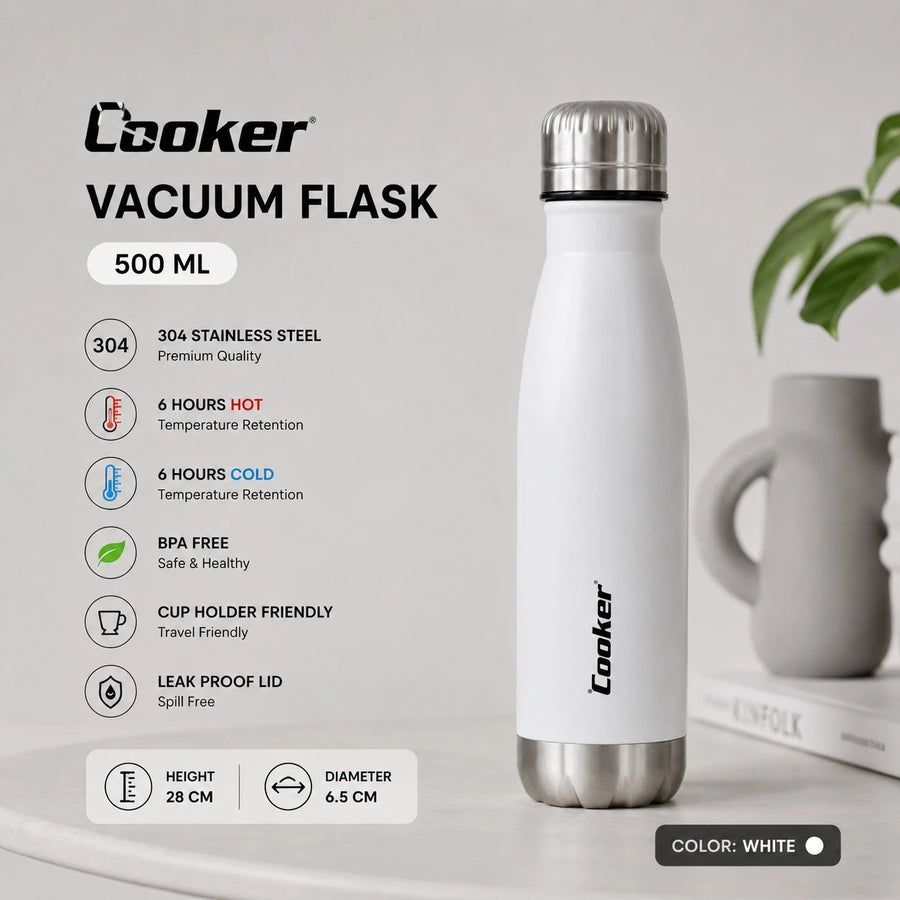 Cooker Thermos Vacuum Flask Stainless Steel Water Bottle Thermal Insulated Travel Bottle 500ml