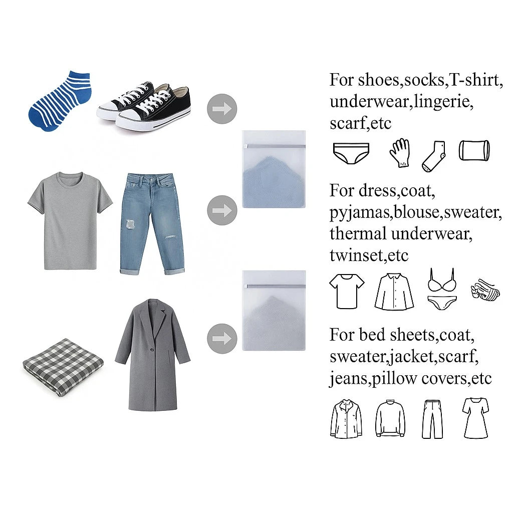3-Piece Mesh Laundry Travel Bag Set
