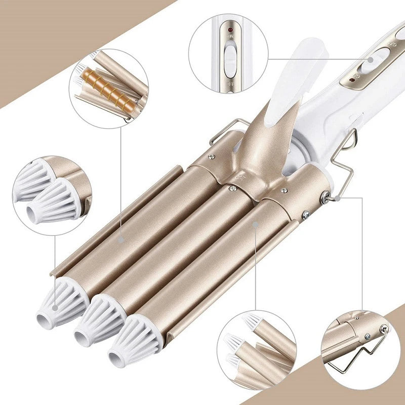 3 Barrel Hair Curling Iron Professional Ceramic Hair Waver Curling Iron