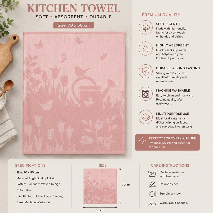 Kitchen Towel 70x50 cm Decorative Cotton Dish Towel Tea Towel Kitchen Hand Towel Floral Striped Kitchen Linen