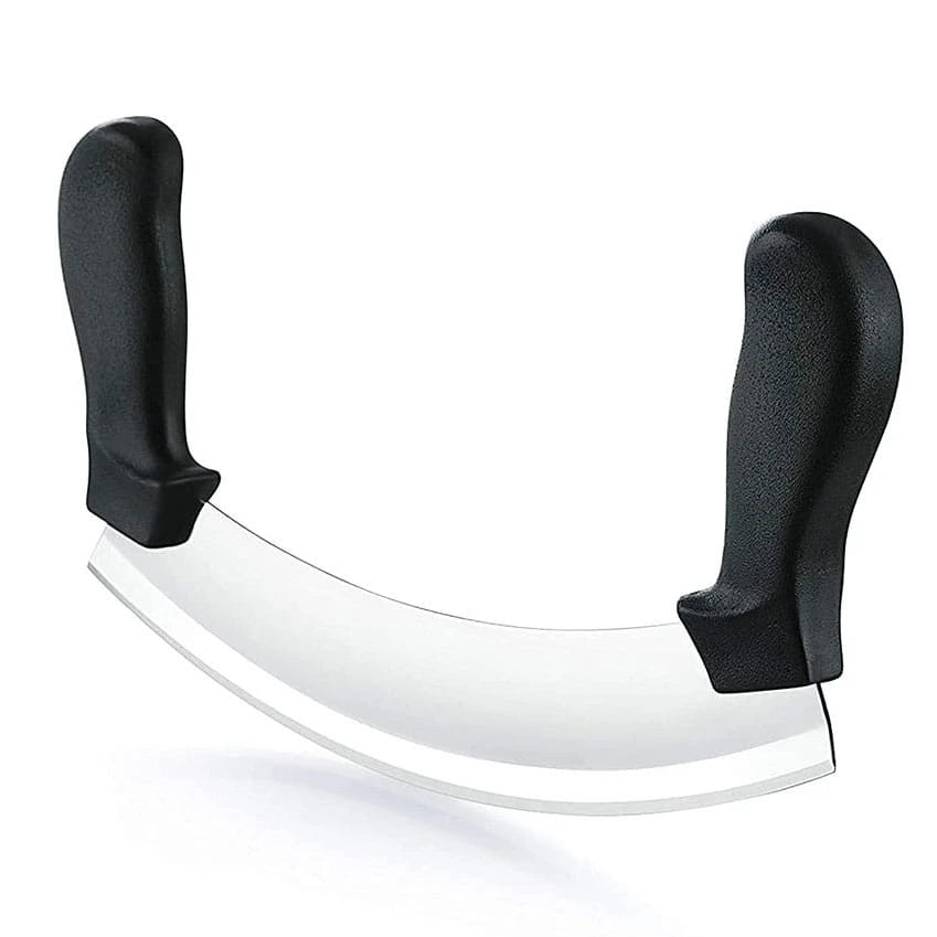 10 Inch Stainless Steel Pizza Cutter with Dual Handles Heavy Duty Rocking Blade for Pizza Bread and Vegetables