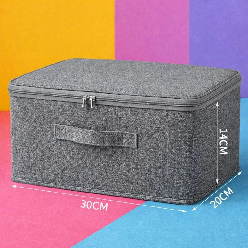Fabric Storage Box with Lid, Foldable Clothes Organizer Closet Wardrobe Storage Box, Home Organization Container