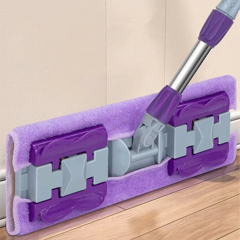 Flat Microfiber Mop with Stainless Steel Handle – 360° Rotating Floor Mop for Deep Cleaning, Washable Mop Head