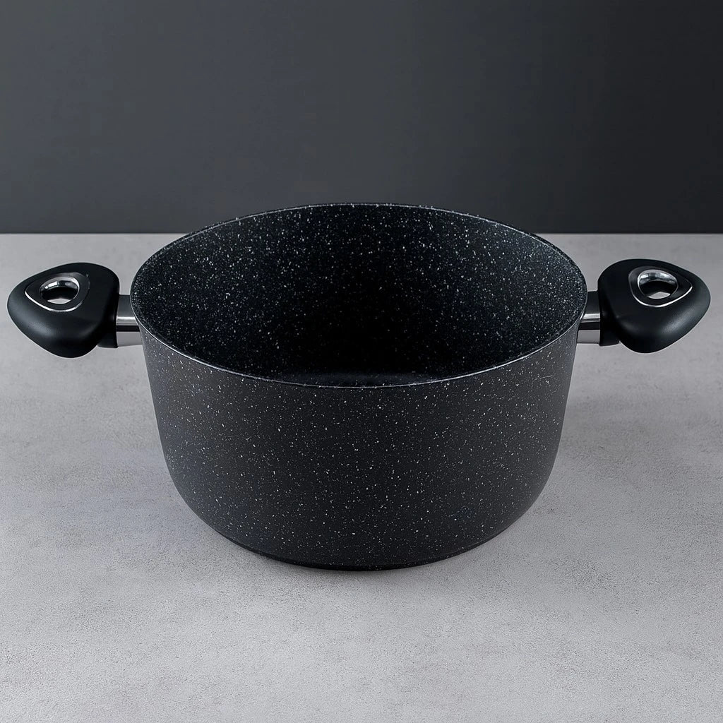 Baroly Cookware 24cm Marble Non Stick Casserole with Lid Granite Coating Aluminum Cooking Pot Tempered Glass Cover Kitchen Cookware - Image 4