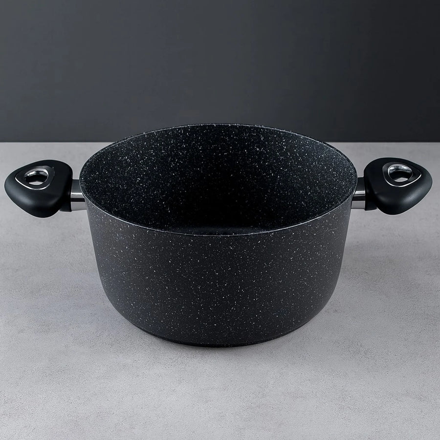 Baroly Cookware 24cm Marble Non Stick Casserole with Lid Granite Coating Aluminum Cooking Pot Tempered Glass Cover Kitchen Cookware