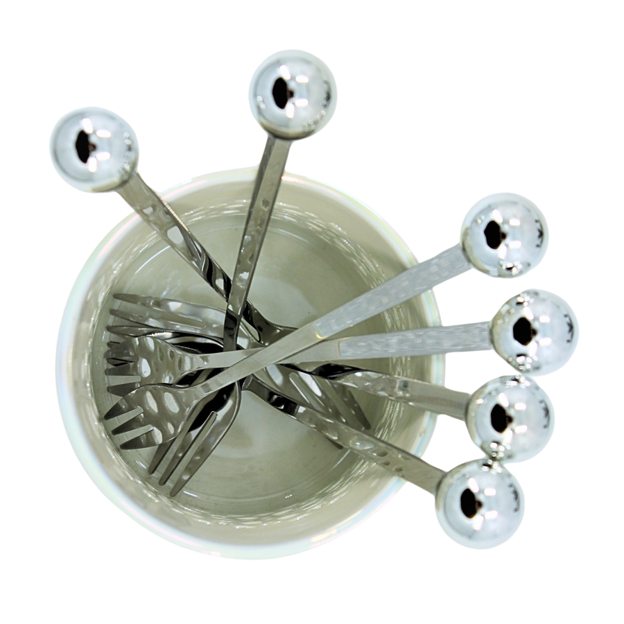 White Appetizer Fork Set