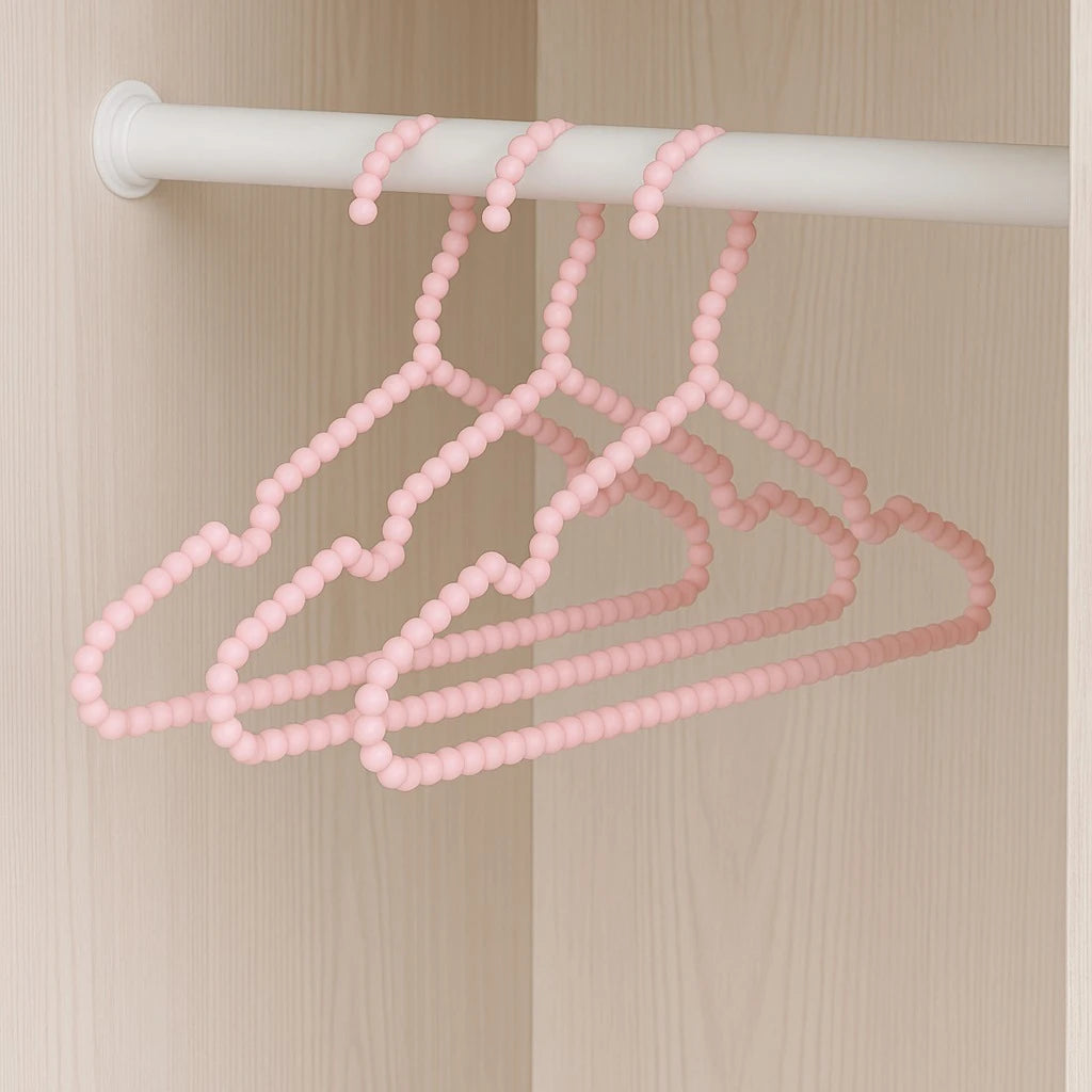 Pink Beaded Plastic Hanger – 40 cm (Set of 3)