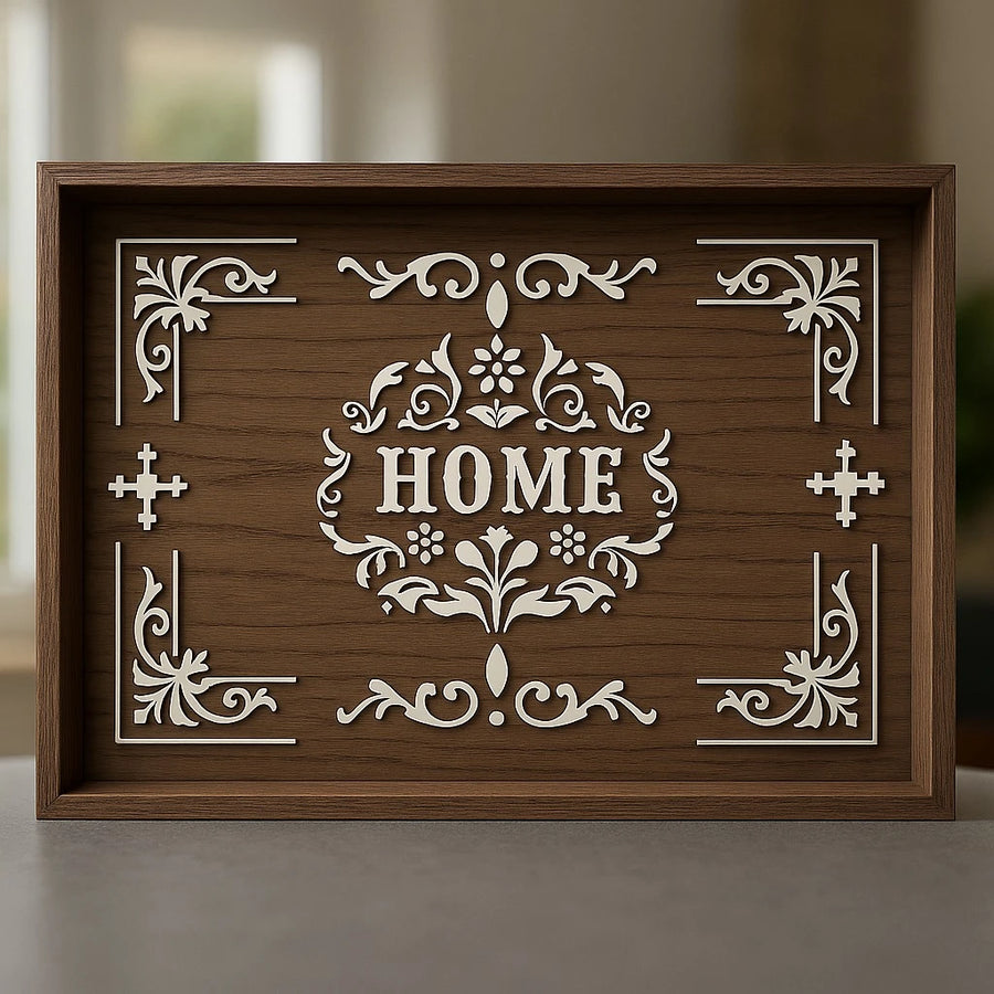 Set of 2 Wooden Trays