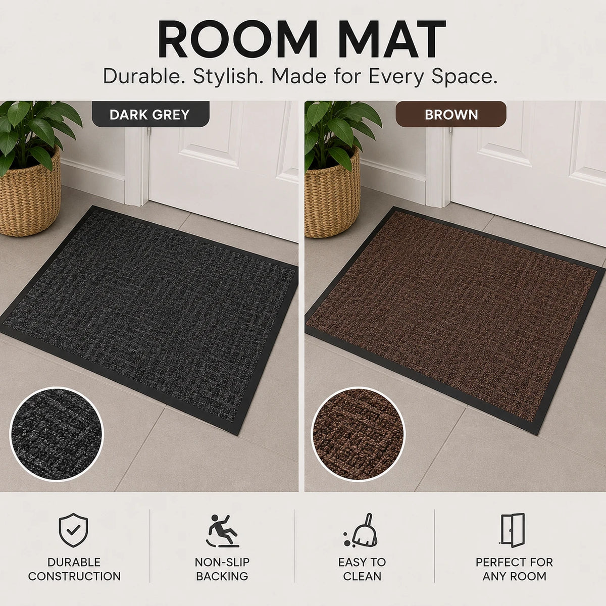 Room Entrance Door Mat Non Slip Floor Carpet Indoor Outdoor Welcome Mat - Image 1