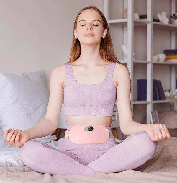 Period Cramp Relief Heating Massager with 3 Heat Levels 4 Vibration Modes and LED Display