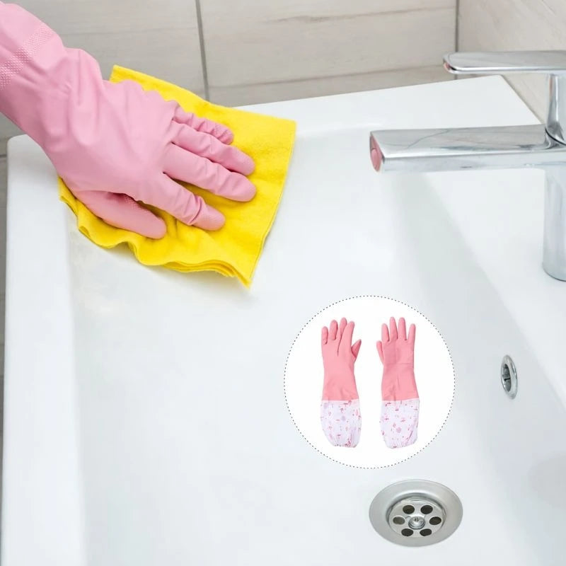 Long Waterproof Cleaning Gloves with Extended Sleeve – Dishwashing, Kitchen Cleaning, Sink & Household Protection Gloves - Image 3