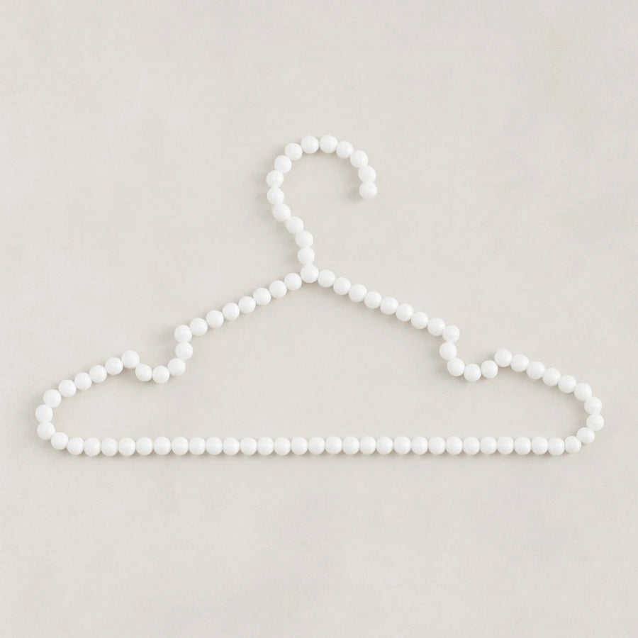 White Beaded Plastic Hanger  40 cm Set of 3