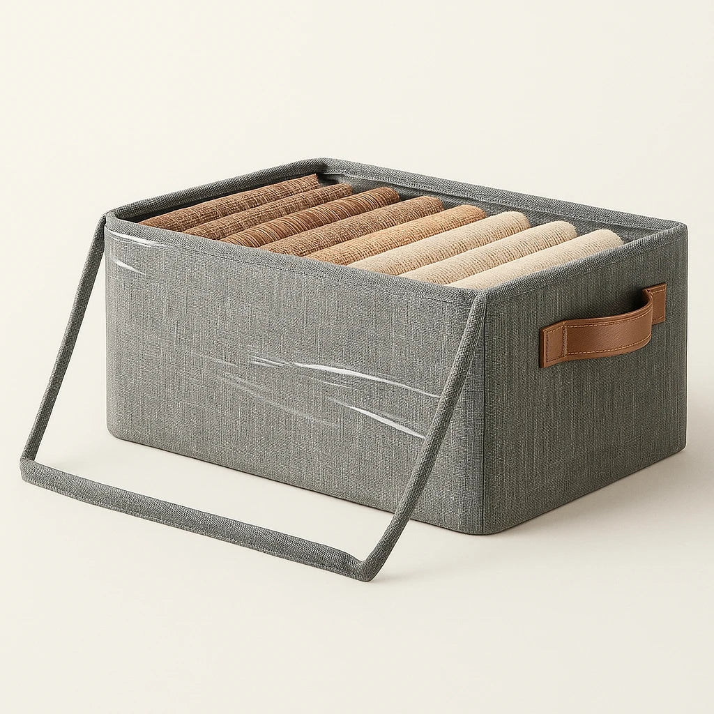 Foldable Storage Box Flip Top Lid