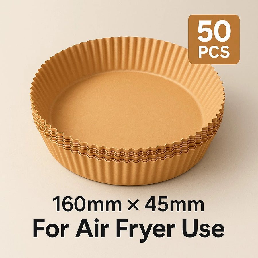 Air Fryer Paper Liners 50 PCS (16 cm × 4.5 cm)