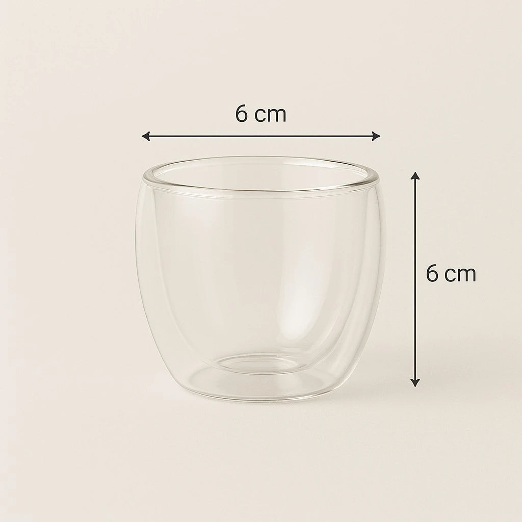 Double Walled Coffee Glass Espresso Cups set of 6