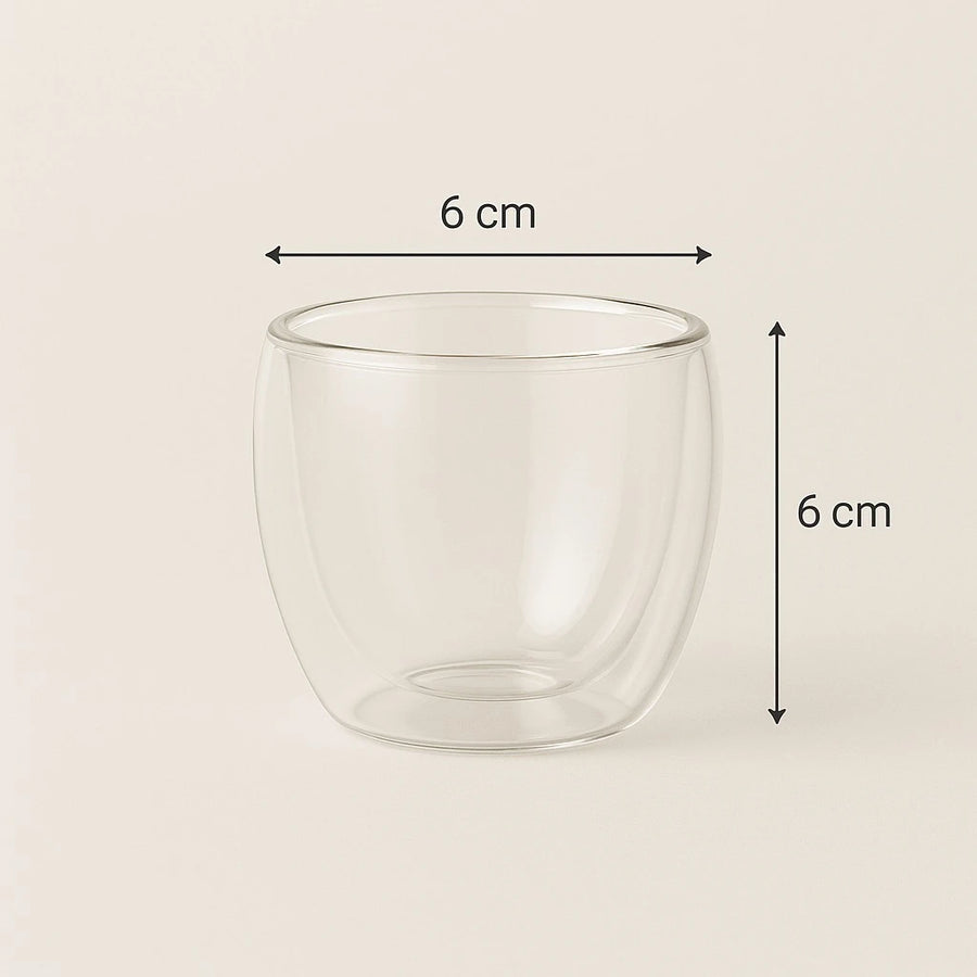 Double Walled Coffee Glass Espresso Cups set of 6