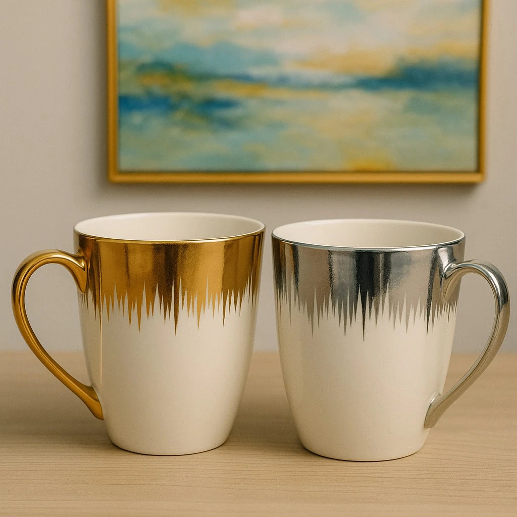 Gold or Silver Ceramic Mug - Image 1