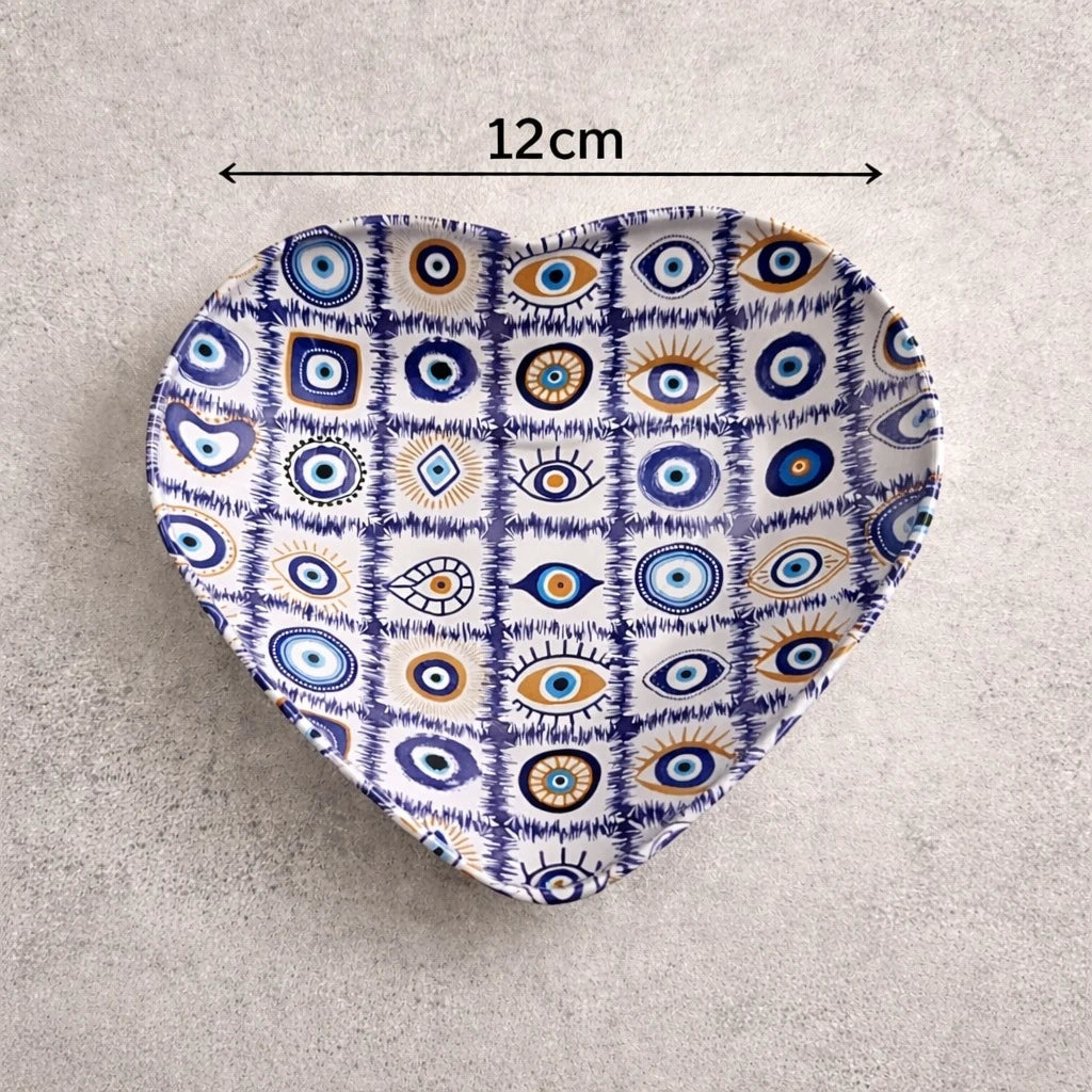 Heart Shaped Bowl Mandala Decorative Pattern Snack Bowl Serving Bowl Dessert Bowl 12 cm Width