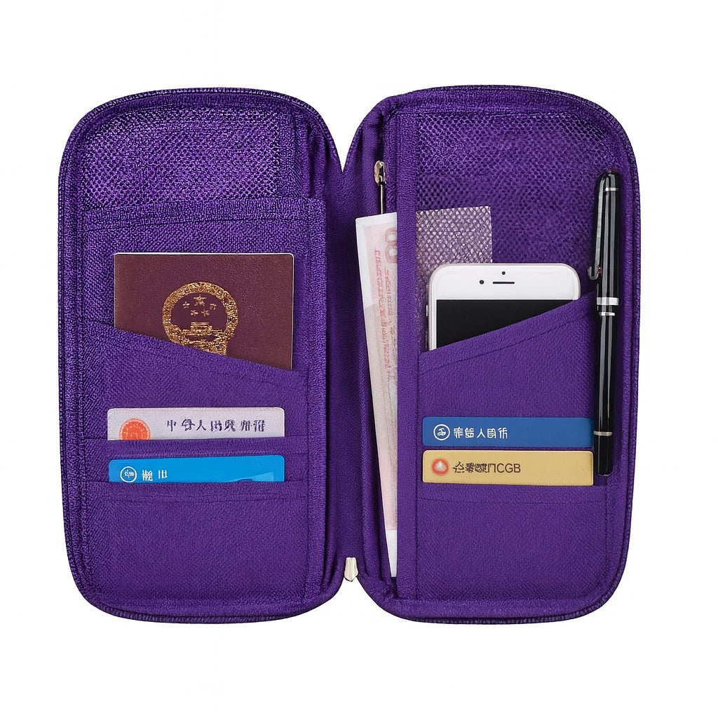 Travelus Travel Document Organizer Passport Holder Wallet Zipper Travel Wallet Card Holder Phone Storage Travel Pouch - Image 7