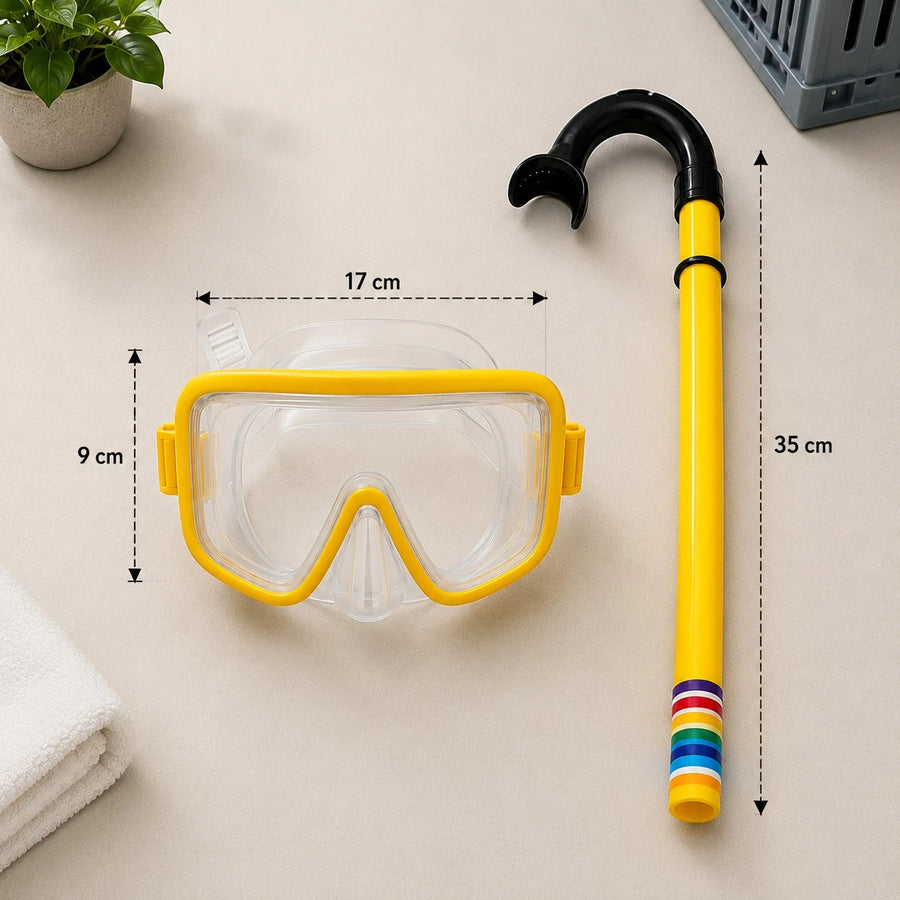 Kids Snorkel Set Diving Mask Swimming Goggles Snorkeling Tube Beach Pool Water Sports Underwater Exploration Kit