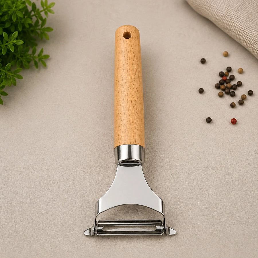 Adawat Vegetable Peeler Stainless Steel Wooden Handle Kitchen Peeler Potato Carrot Fruit Peeler