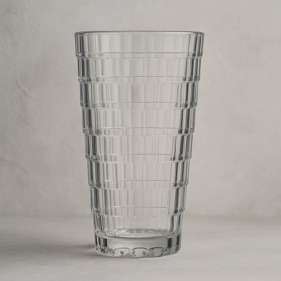 Set of 6 Tiered Cut Glass Cups 380ML