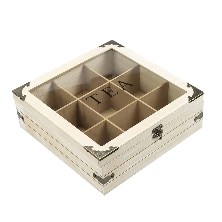 Wooden Tea Box Organizer
