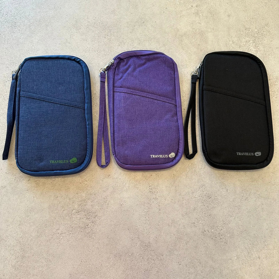 Travelus Travel Document Organizer Passport Holder Wallet Zipper Travel Wallet Card Holder Phone Storage Travel Pouch