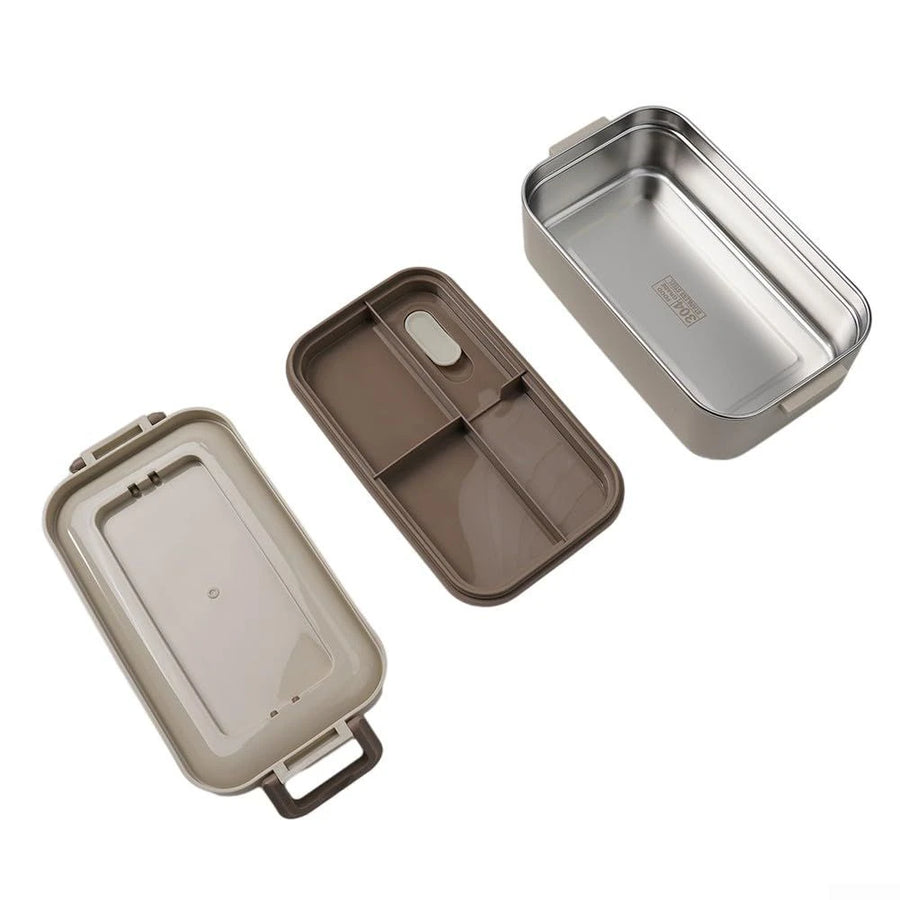 Durable beige Lunch Box 1000ml Leak Proof Bento Design