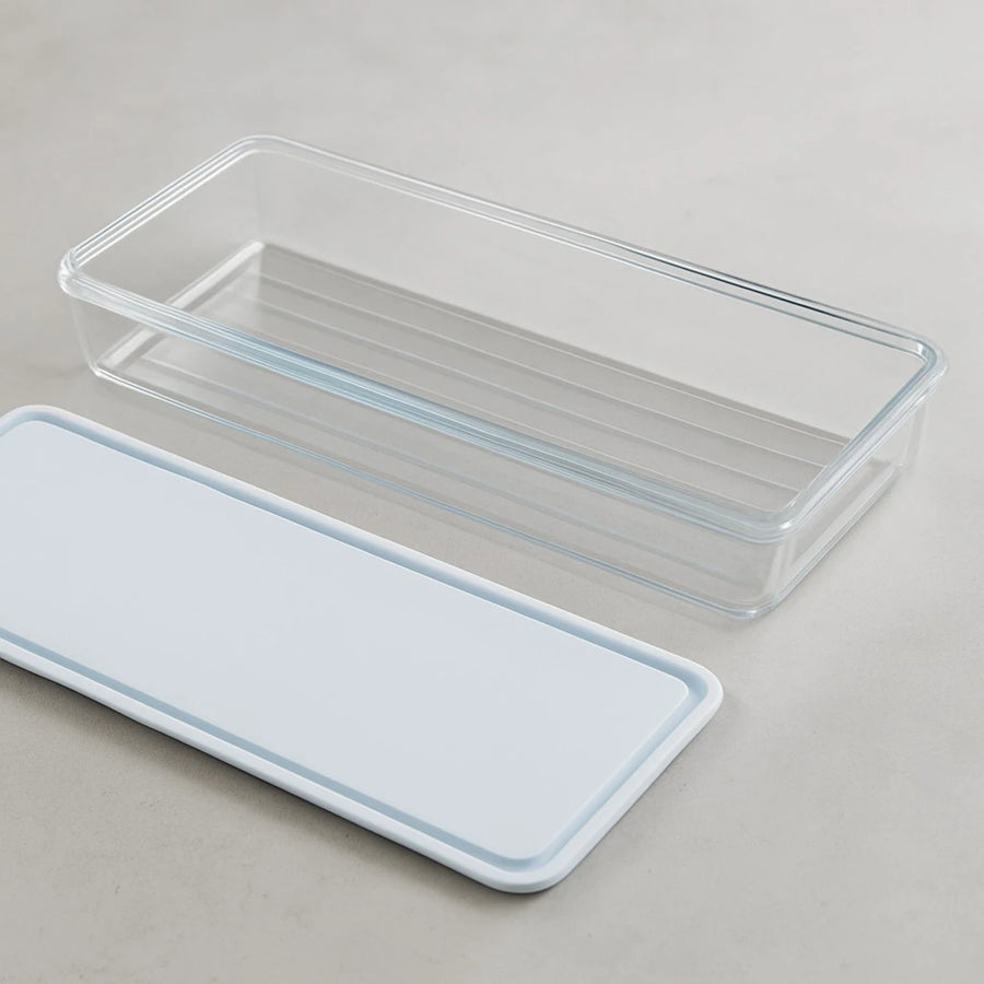 Slim Rectangular Plastic Food Storage Container BPA Free Food Storage Box for Kitchen Pantry Fridge and Daily Use