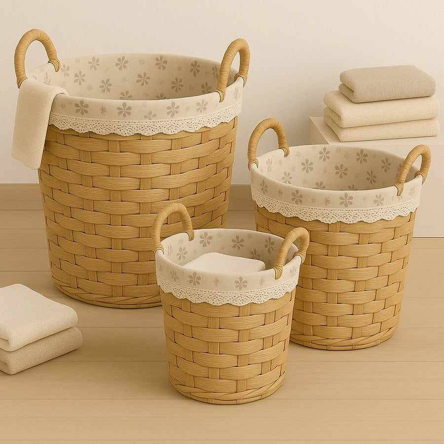 3 Piece Woven Laundry Basket Set