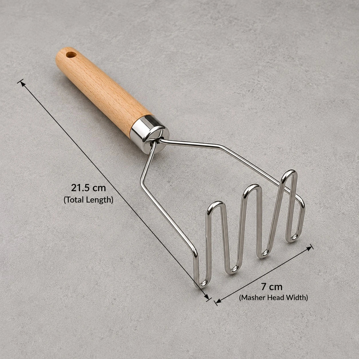 Adawat Potato Masher Stainless Steel Wooden Handle Kitchen Masher Vegetable Masher Cooking Tool