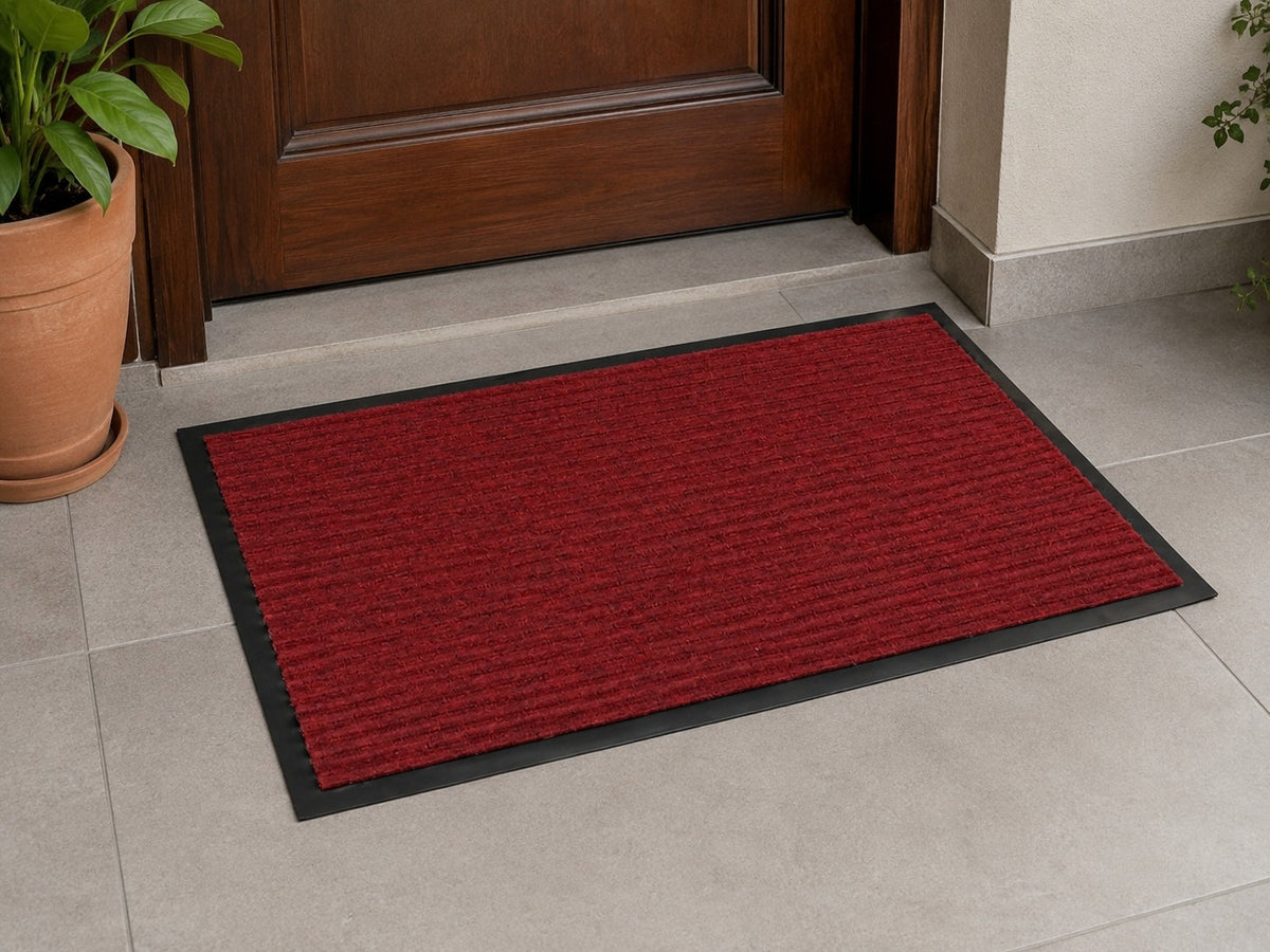 Ribbed Dirt Trapping Entrance Door Mat Non Slip Indoor Outdoor Floor Mat