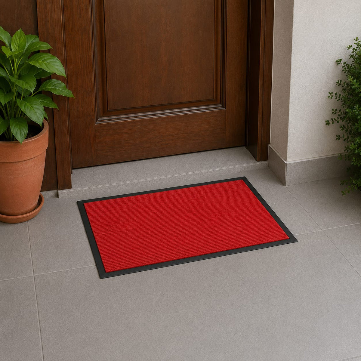 Ribbed Dirt Trapping Entrance Door Mat Non Slip Indoor Outdoor Floor Mat