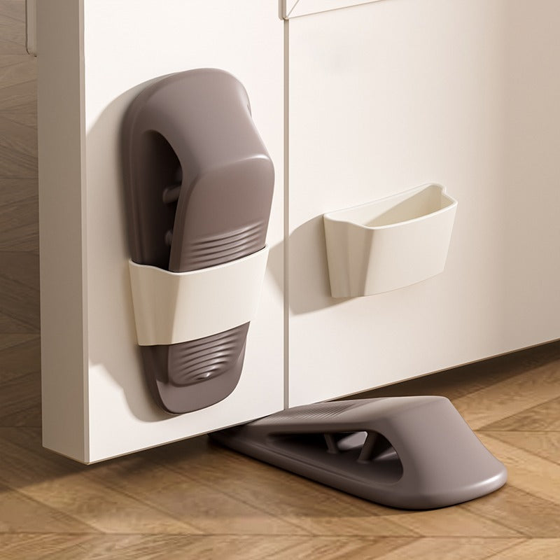Non Slip TPR Door Stopper Wedge with Adhesive Holder
