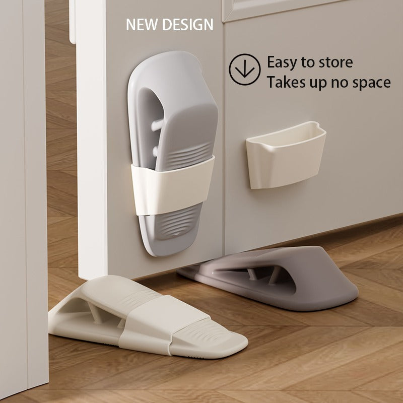 Non Slip TPR Door Stopper Wedge with Adhesive Holder