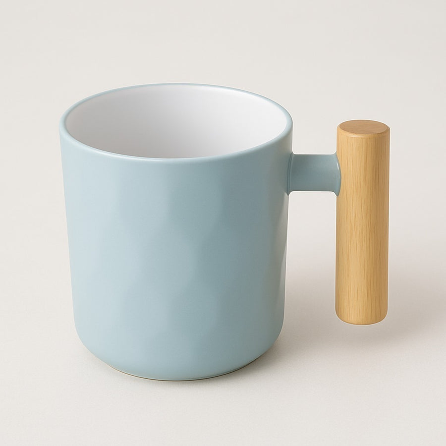 Non Breakable Plastic Mug With Wooden Handle