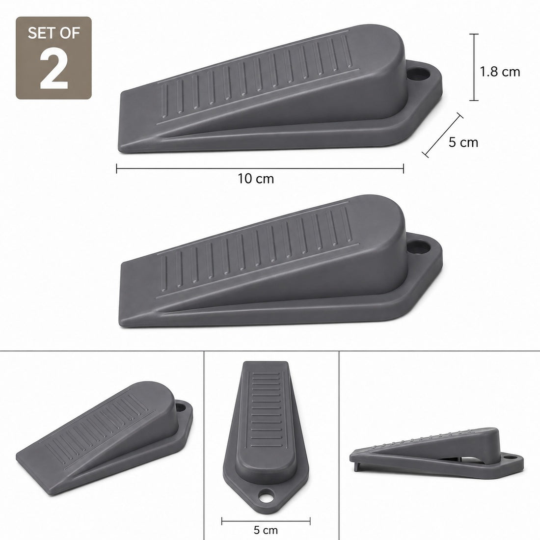 Heavy Duty Non Slip Rubber Door Stopper Wedges 2 PCS