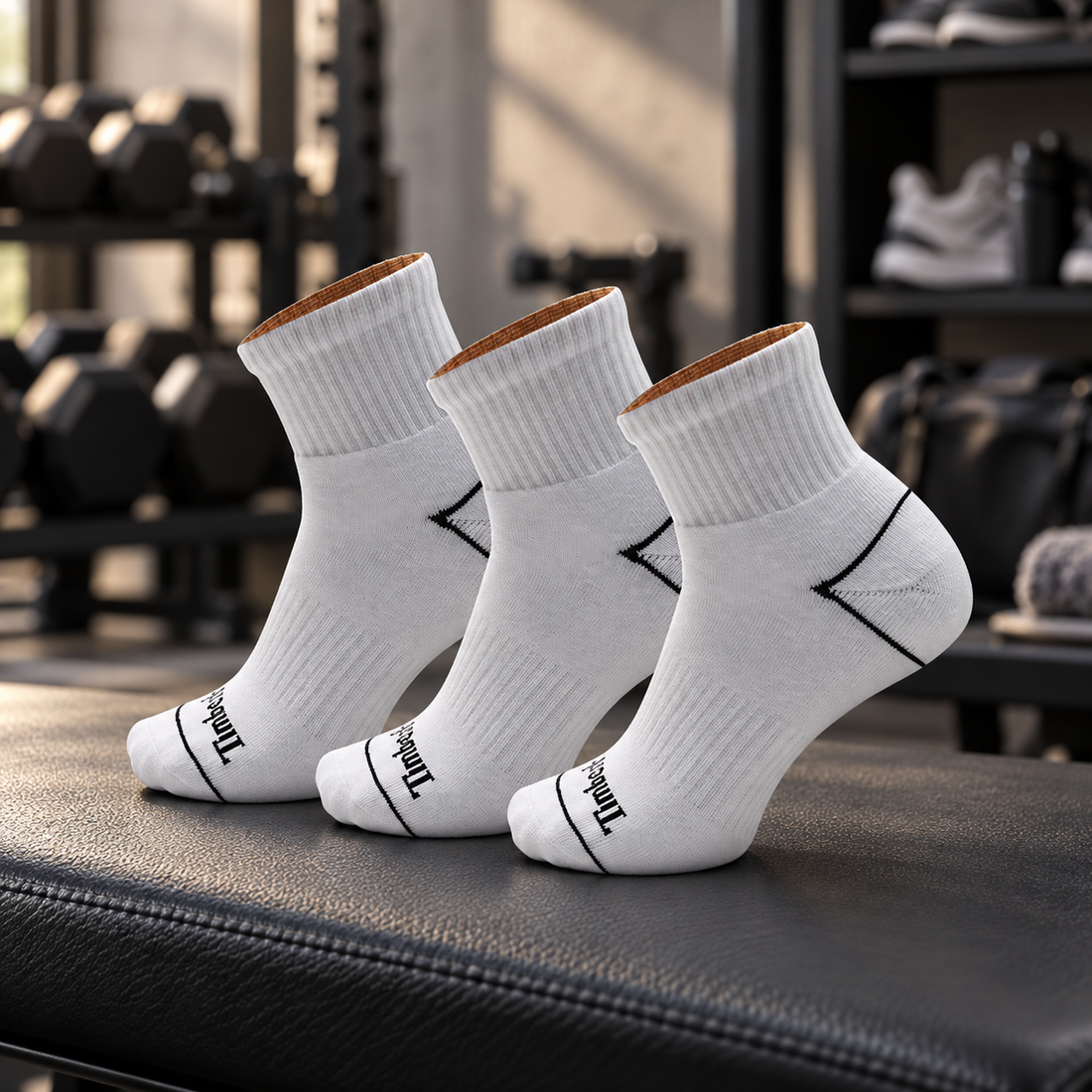 Timberland White Ankle Socks Set of 3