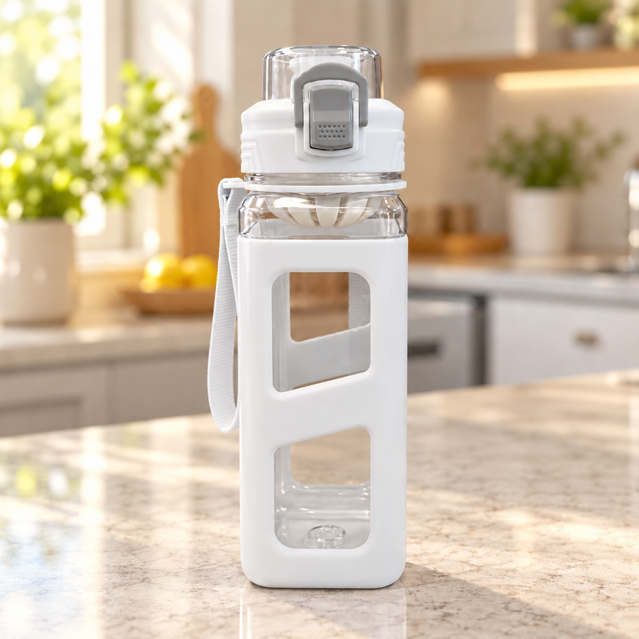 Portable Everyday Drinking Bottle with Built In Strainer 800 mL