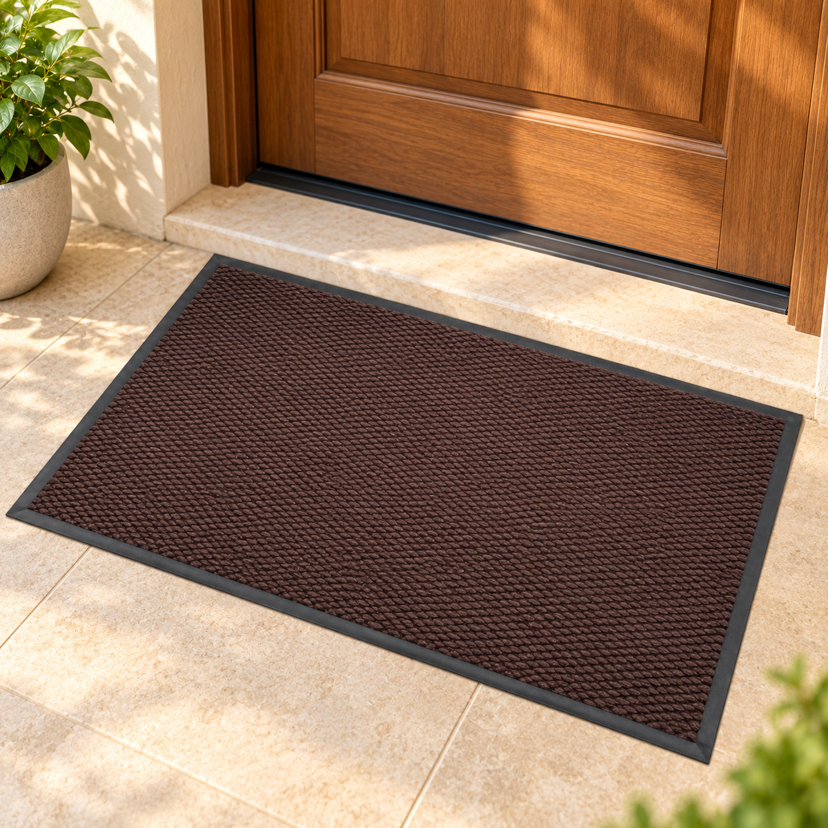 Textured Entrance Door Mat with Non Slip Backing 57.5 x 88 cm