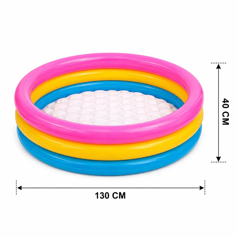 Inflatable Kiddie Summer Pool Colorful Kids Pool Family Garden Play Pool Big