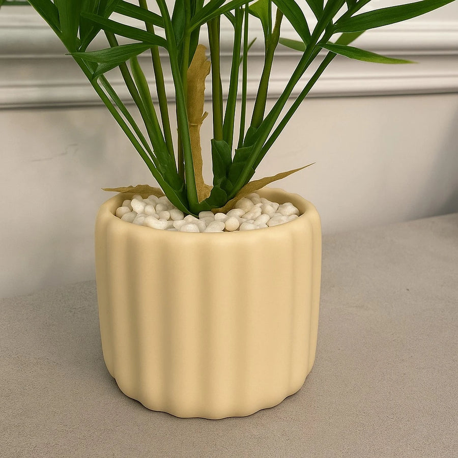 Artificial Parlor Palm Plant in Ribbed Pot- 41cm