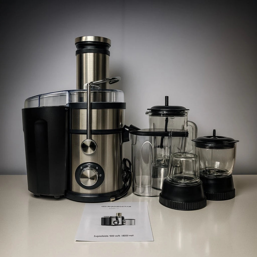 4 in 1 1800W Juicer Blender Grinder and Chopper Machine with Glass Jars