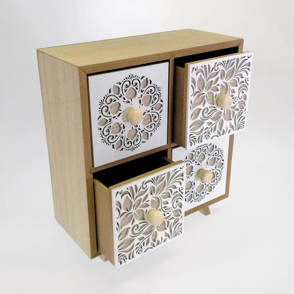 4 Drawer Wooden Storage Rack