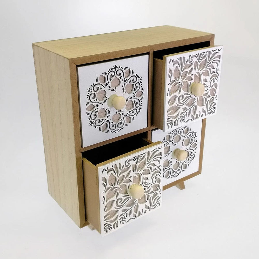 4 Drawer Wooden Storage Rack