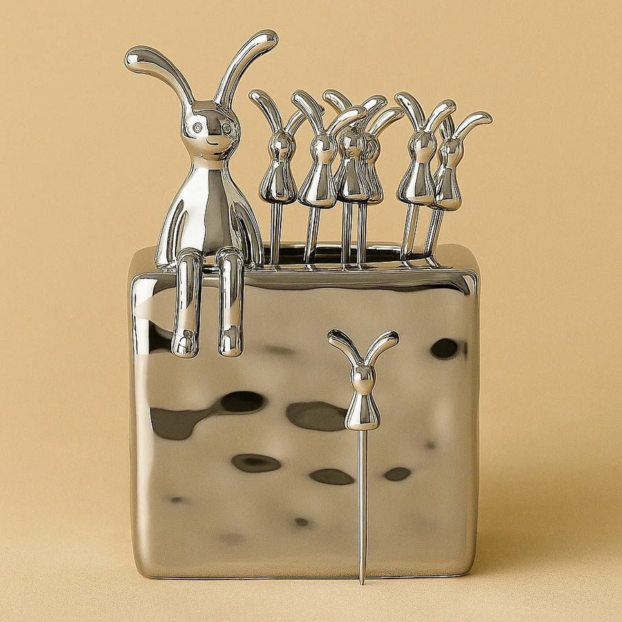 Silver Bunny Fork Set