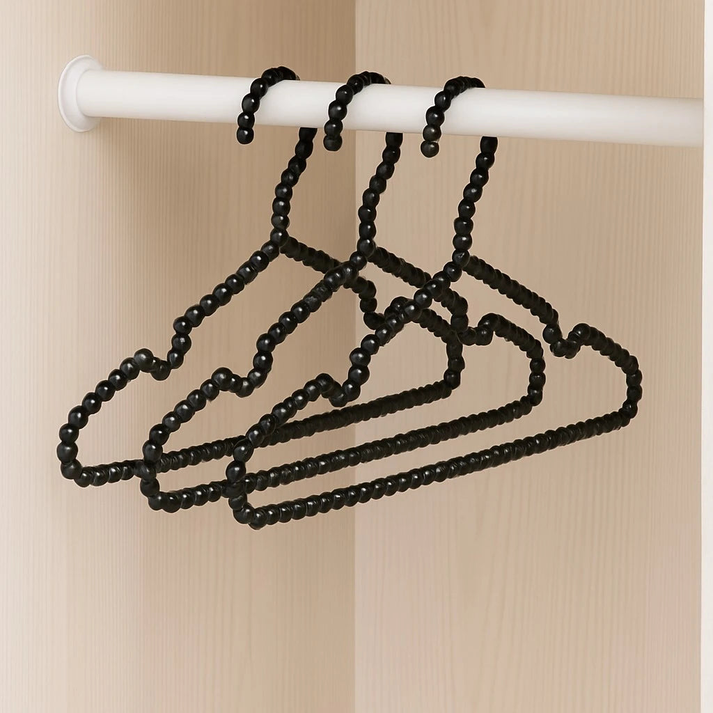 Black Beaded Plastic Hanger 40 cm (Set of 3)