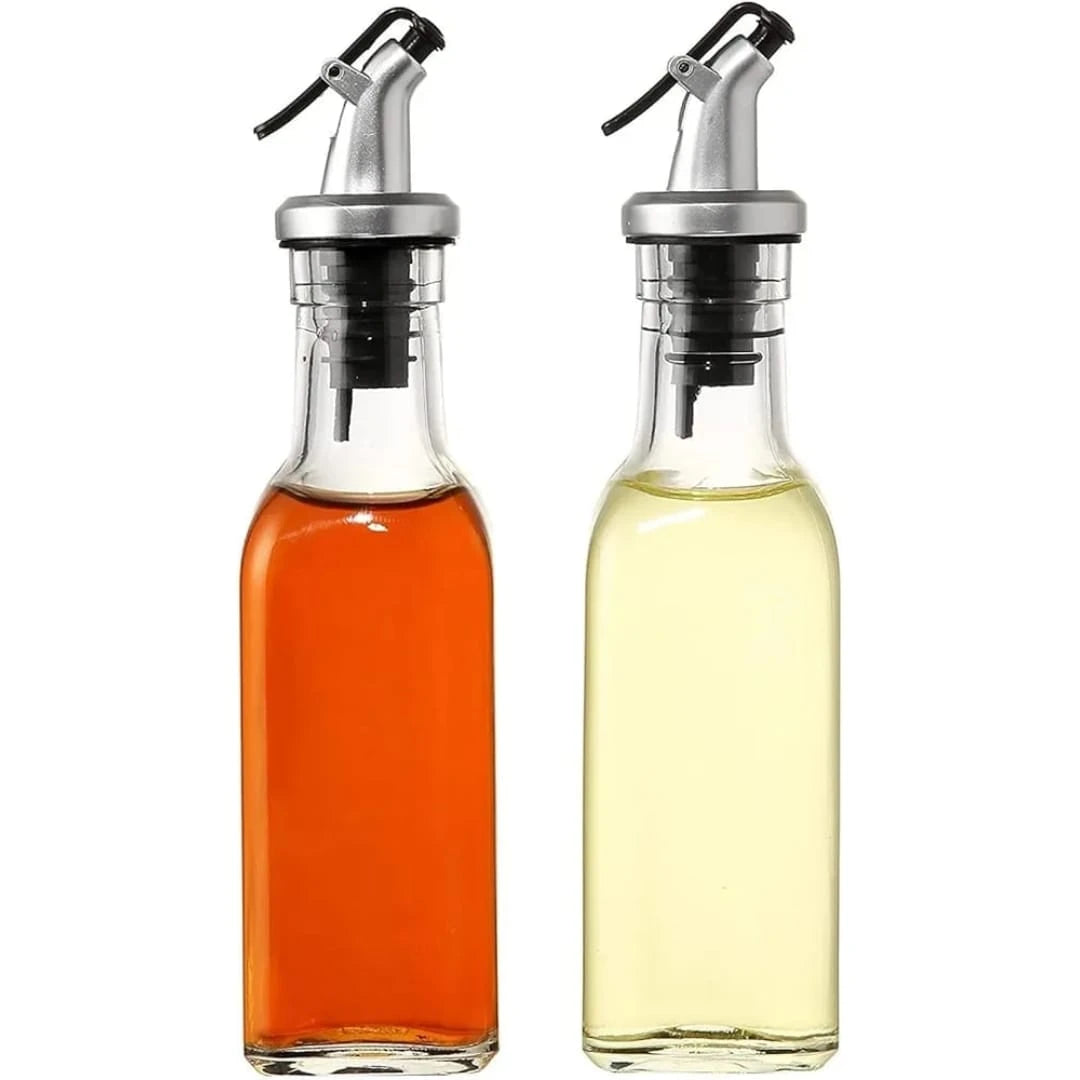 2 Pieces Glass Oil Dispenser Bottle Set